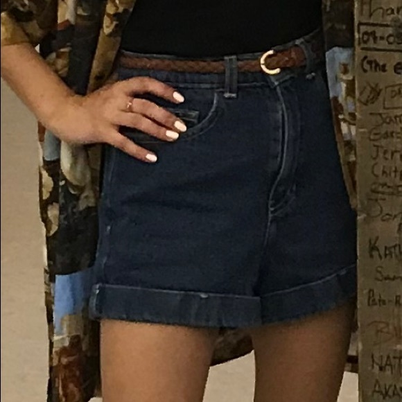 American Apparel High-Waisted Denim Shorts - Picture 5 of 6